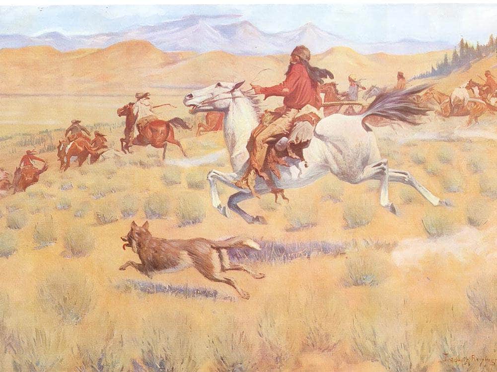 The Gathering Of The Trappers By Frederic Remington Fine Art Print