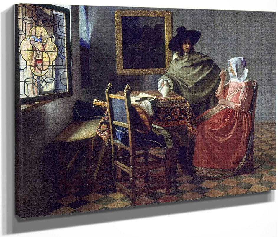 The Glass Of Wine By Johannes Vermeer Fine Art Print