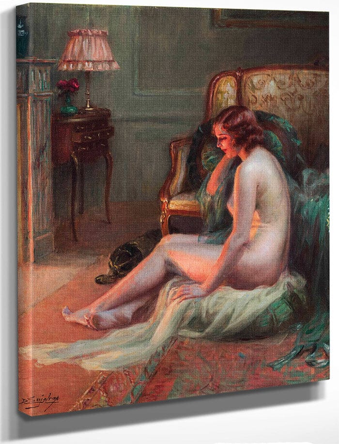 The Glow Of The Fire By Enjolras Delphin Fine Art Print