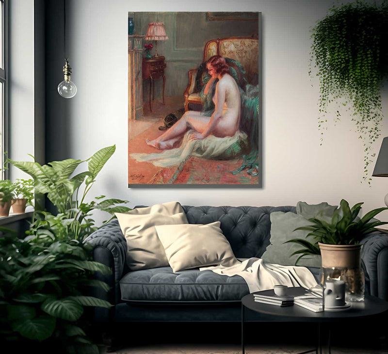 The Glow Of The Fire By Enjolras Delphin Fine Art Print