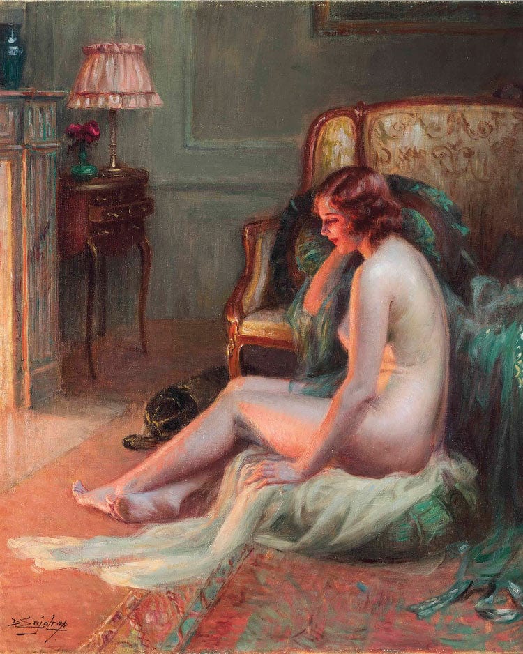 The Glow Of The Fire By Enjolras Delphin Fine Art Print