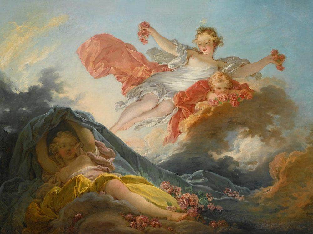 The Goddess Aurora Triumphing Over Night 1755 1756 Rococo 95 2X131 5Cm Pc By Jean Honore Fragonard Fine Art Print