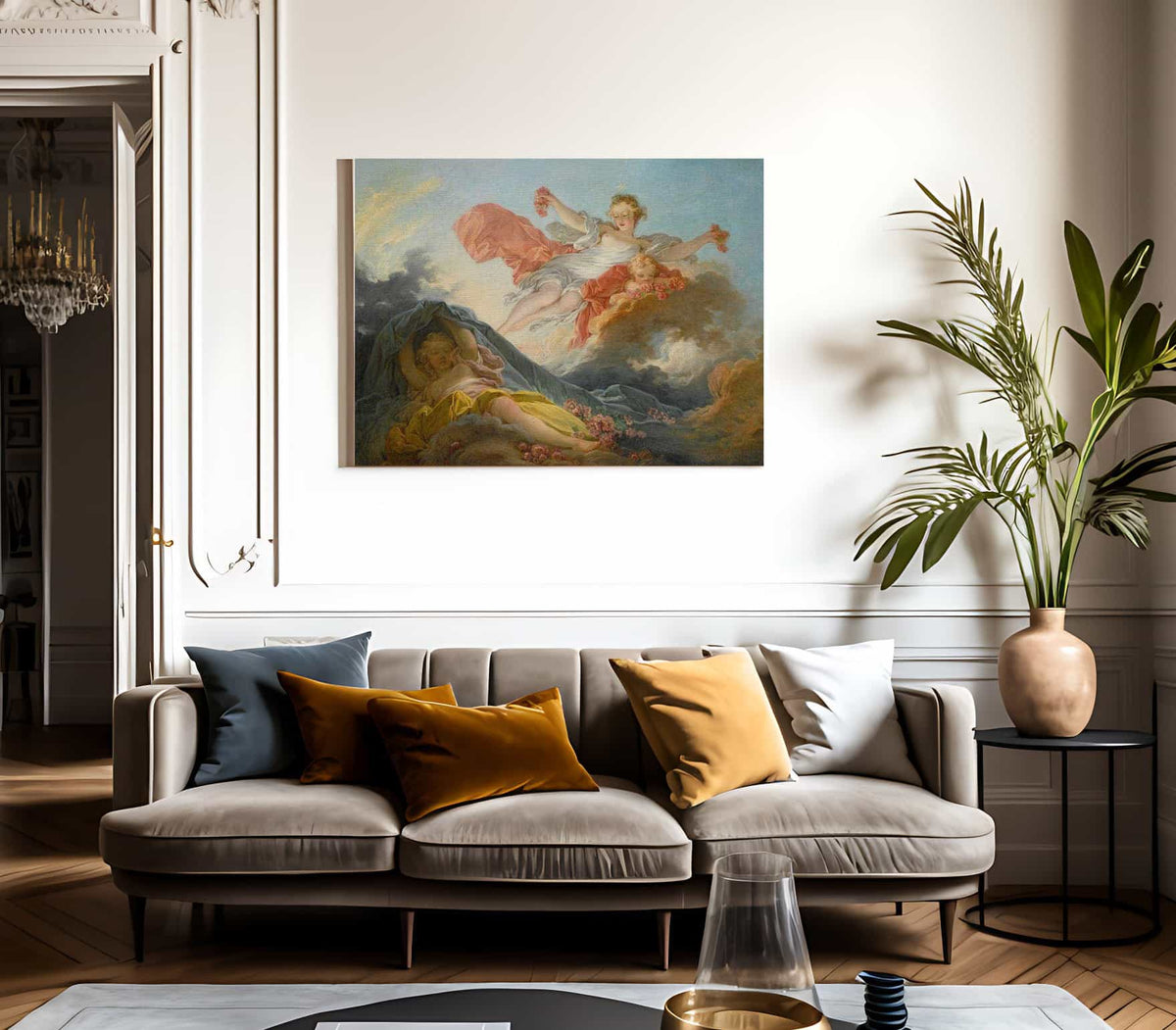 The Goddess Aurora Triumphing Over Night 1755 1756 Rococo 95 2X131 5Cm Pc By Jean Honore Fragonard Fine Art Print