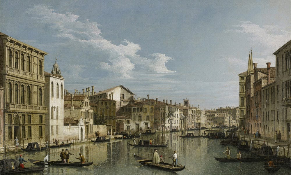 The Grand Canal In Venice From Palazzo Flangini To Campo San Marcuola By Canaletto Fine Art Print