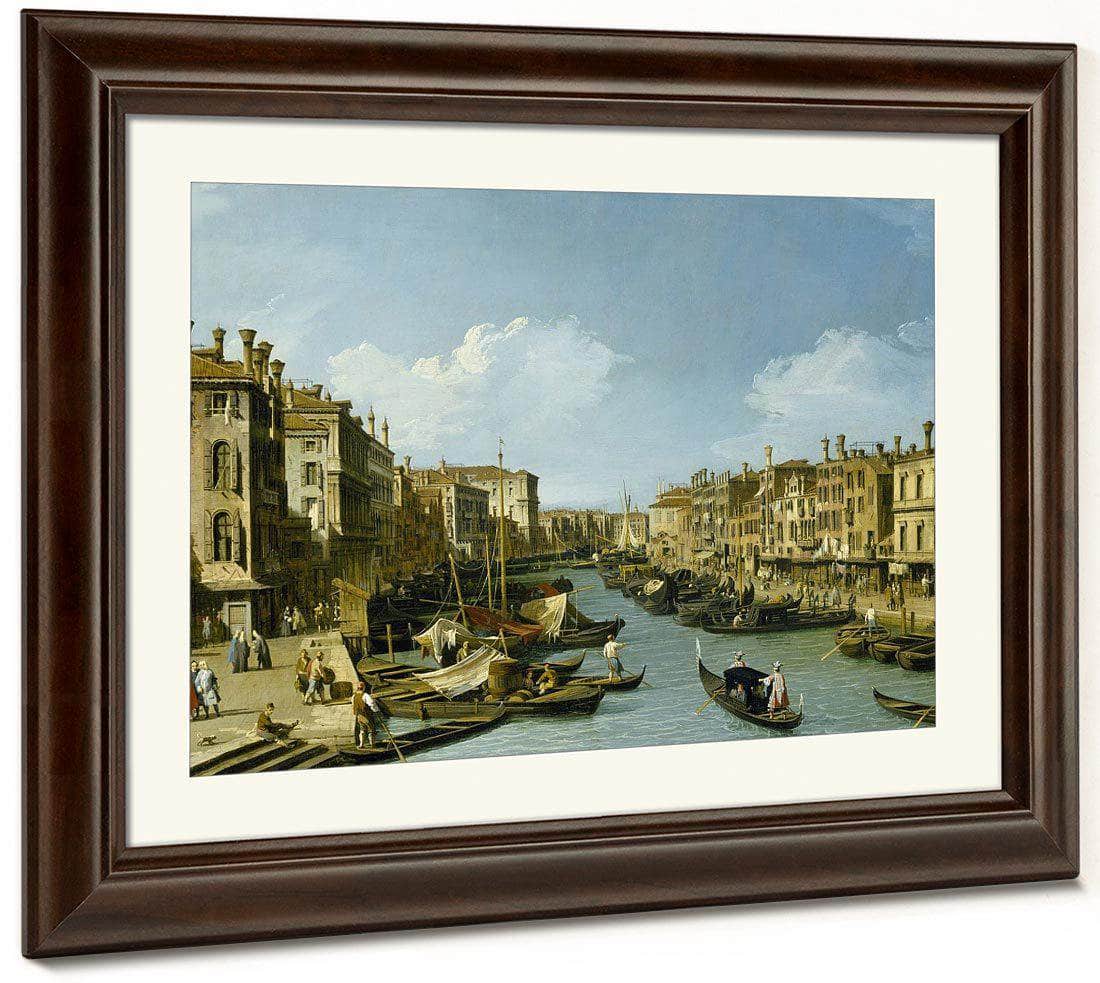 The Grand Canal Near The Rialto Bridge Venice C. 1730 By Canaletto Fine Art Print