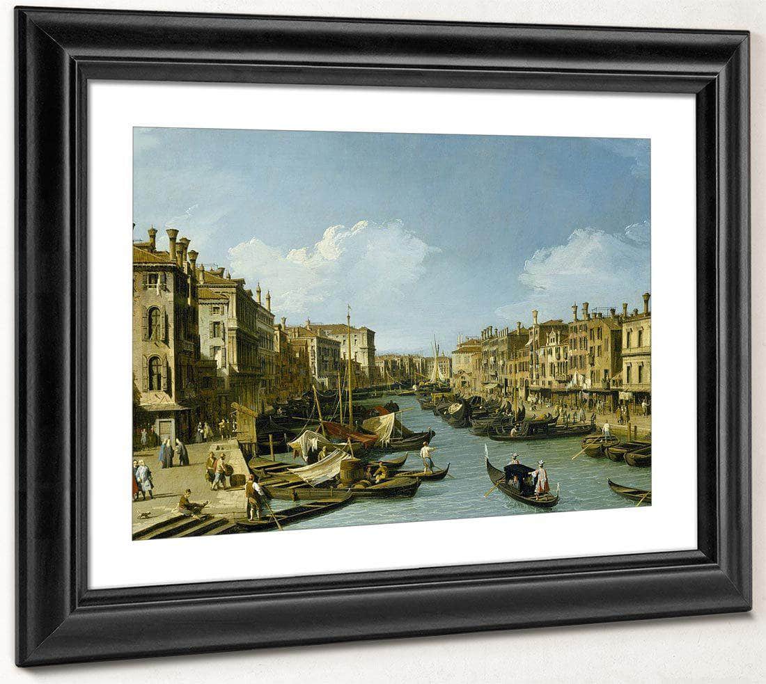 The Grand Canal Near The Rialto Bridge Venice C. 1730 By Canaletto Fine Art Print