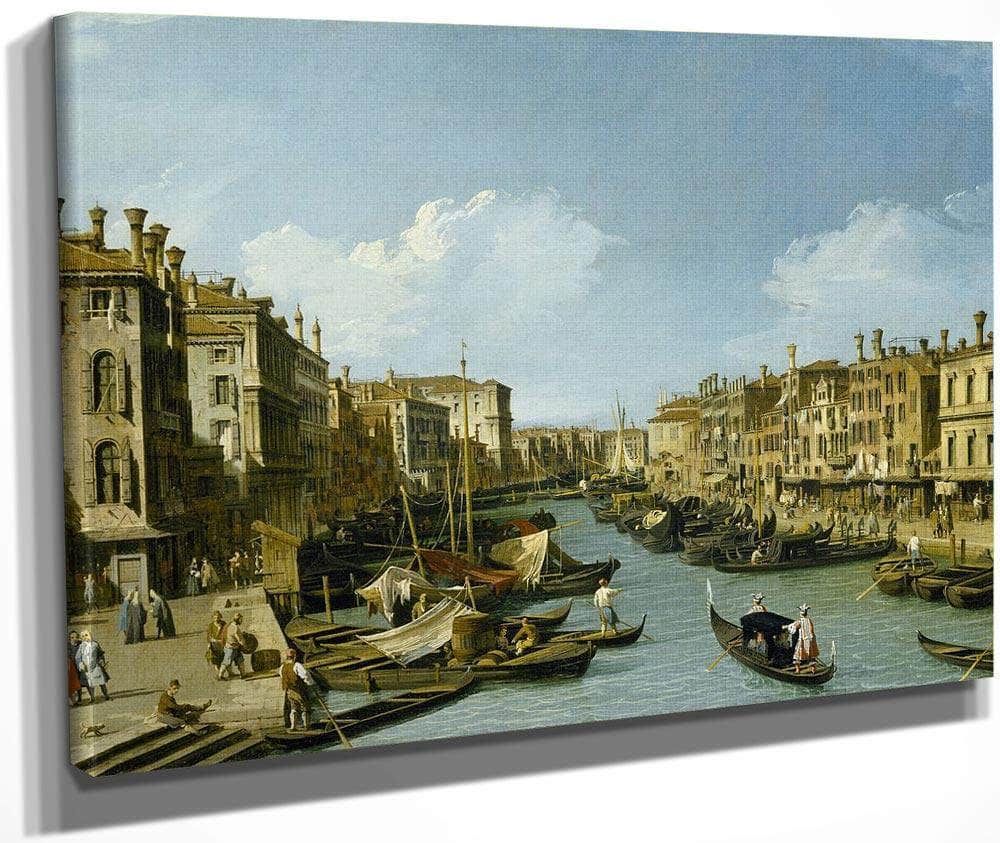 The Grand Canal Near The Rialto Bridge Venice C. 1730 By Canaletto Fine Art Print