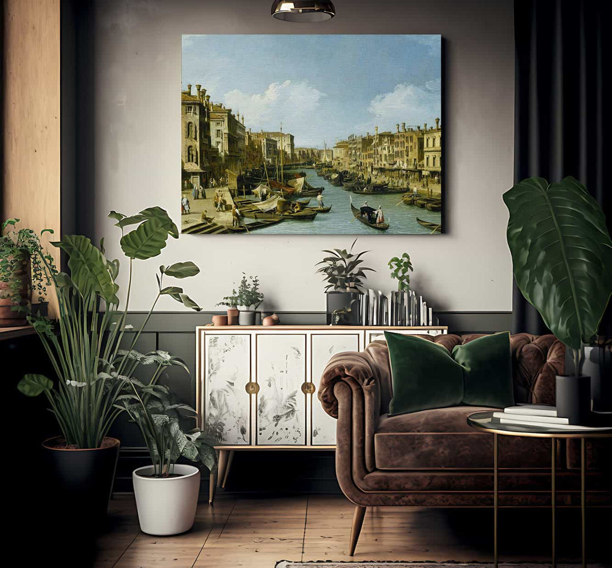 The Grand Canal Near The Rialto Bridge Venice C. 1730 By Canaletto Fine Art Print