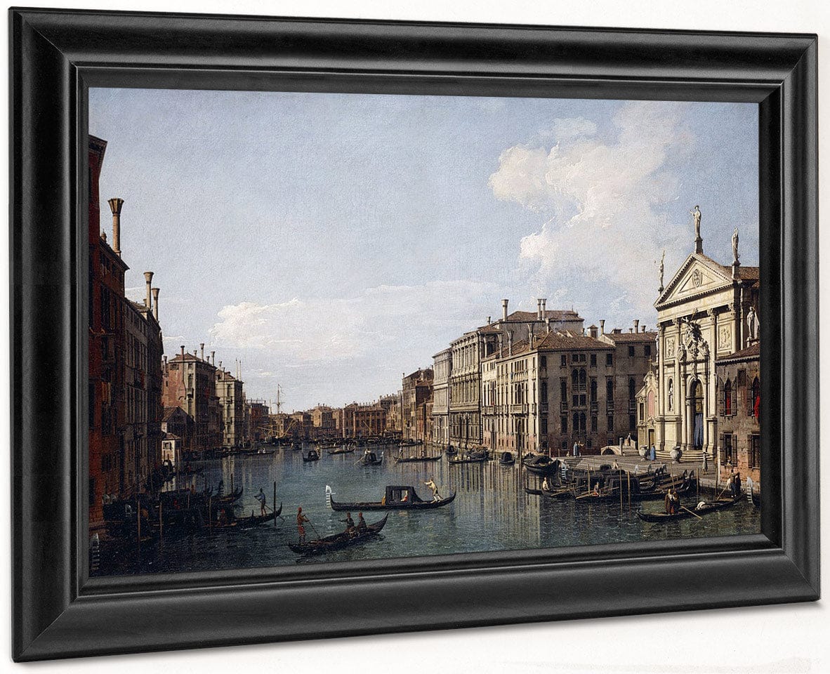 The Grand Canal Venice Looking South East From San Stae To The Fabbriche Nuove Di Rialto By Canaletto Fine Art Print