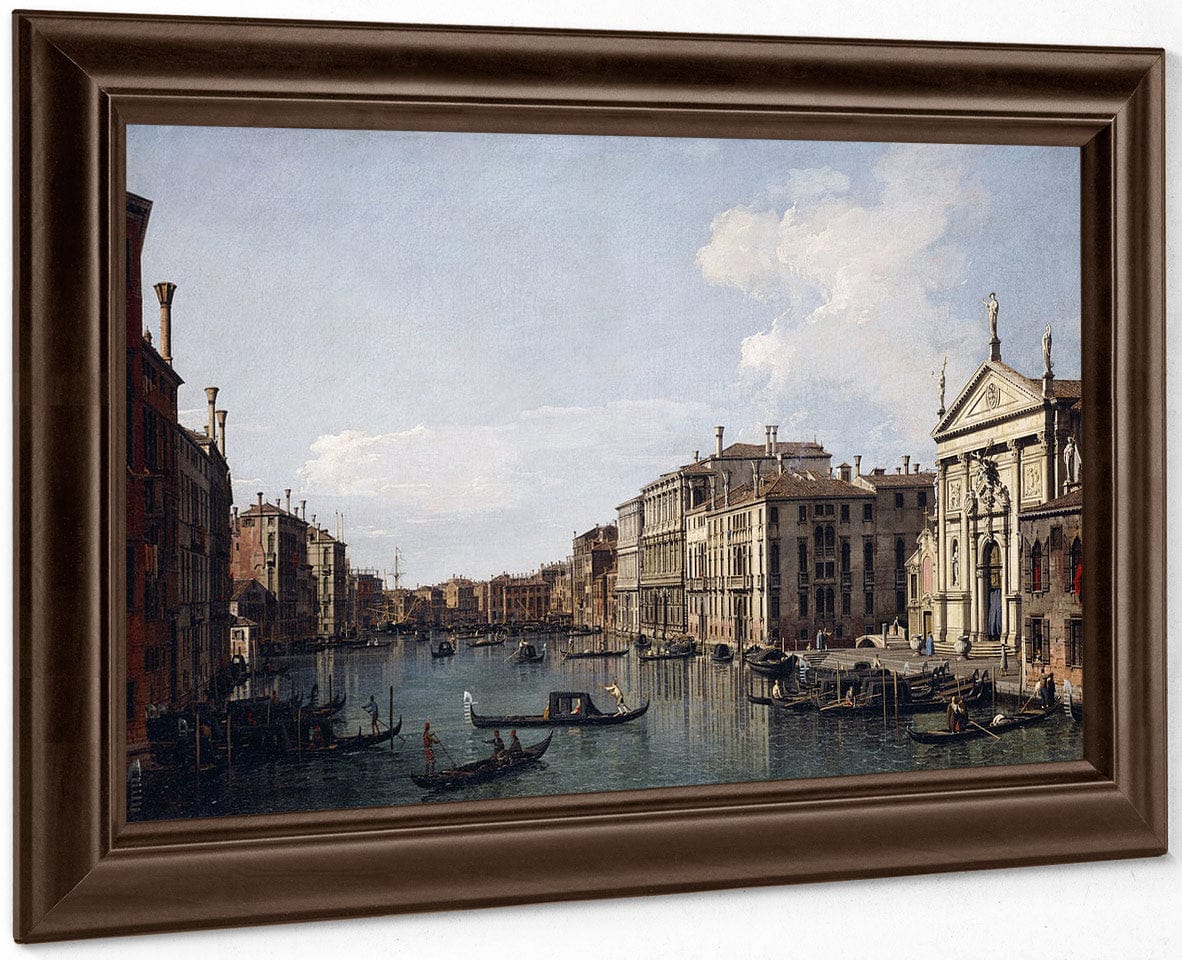 The Grand Canal Venice Looking South East From San Stae To The Fabbriche Nuove Di Rialto By Canaletto Fine Art Print