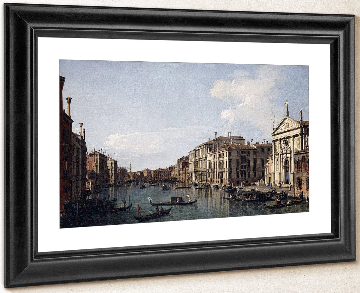 The Grand Canal Venice Looking South East From San Stae To The Fabbriche Nuove Di Rialto By Canaletto Fine Art Print