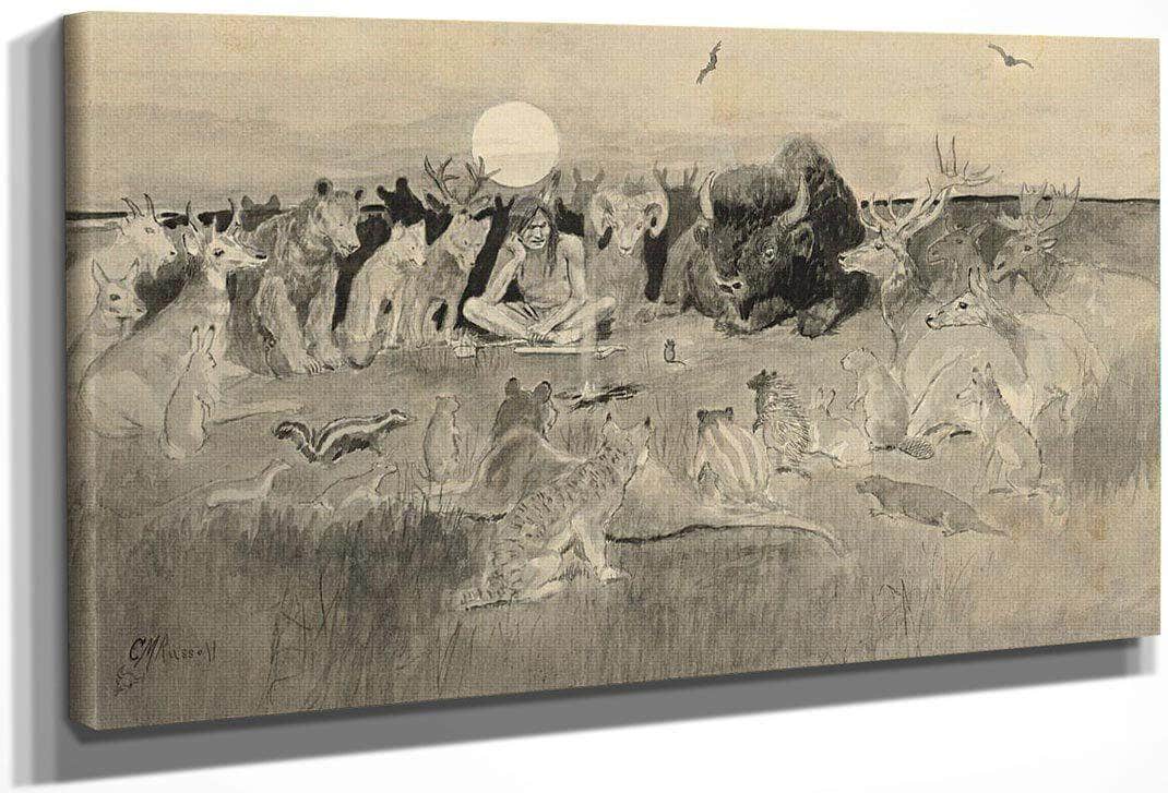 The Great Game For The Rulership Of The World By Charles Marion Russell Fine Art Print