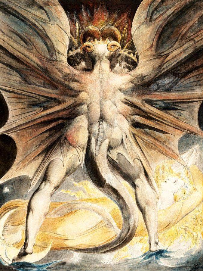 The Great Red Dragon And The Woman Clothed In Sun 1803 43 7 X 34 8 Cm Brooklyn Museum By William Blake Fine Art Print