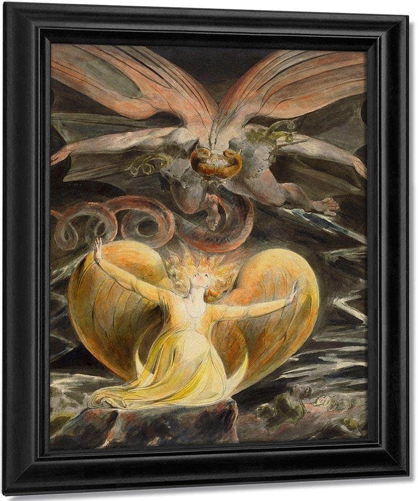 The Great Red Dragon And The Woman Clothed In Sun By William Blake Fine Art Print