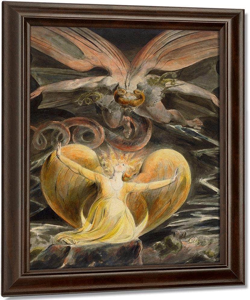 The Great Red Dragon And The Woman Clothed In Sun By William Blake Fine Art Print