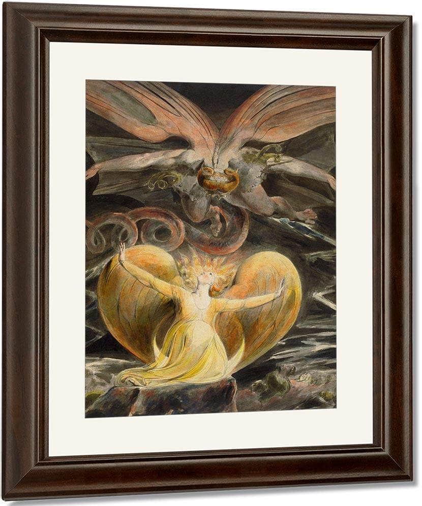The Great Red Dragon And The Woman Clothed In Sun By William Blake Fine Art Print