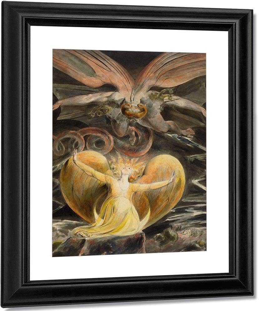 The Great Red Dragon And The Woman Clothed In Sun By William Blake Fine Art Print