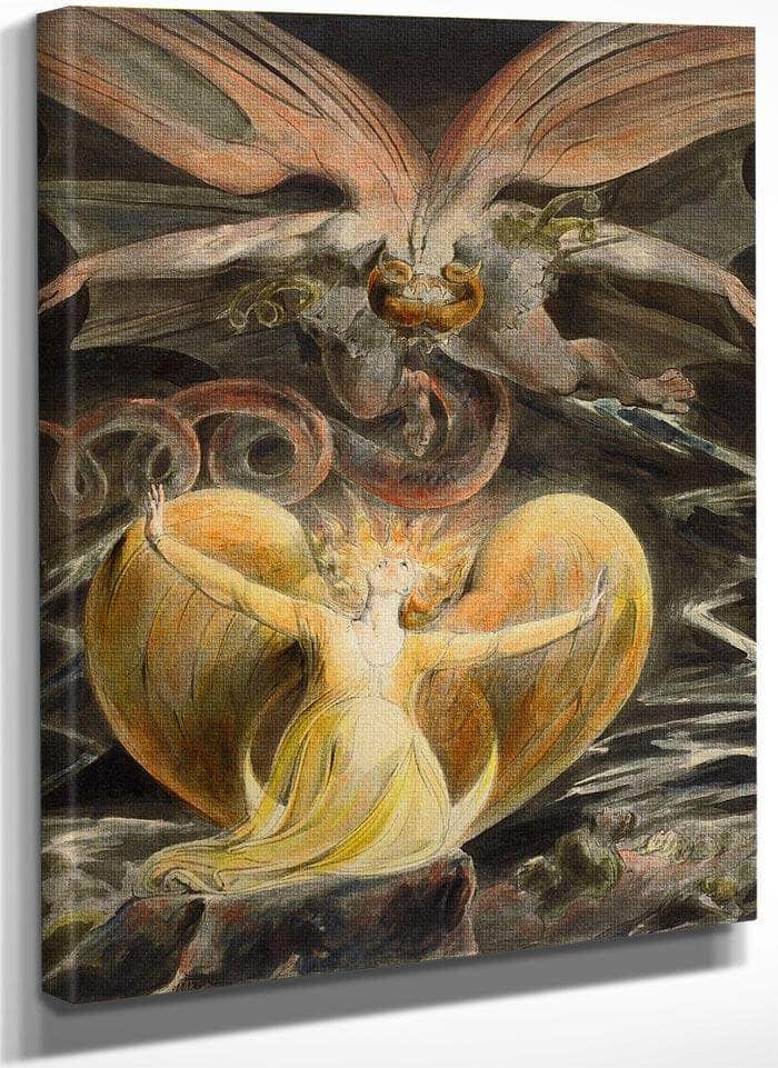 The Great Red Dragon And The Woman Clothed In Sun By William Blake Fine Art Print