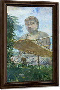 The Great Statue Of Amida Buddha At Kamakura Known As The Daibutsu From The Priests Garden By John La Farge Fine Art Print