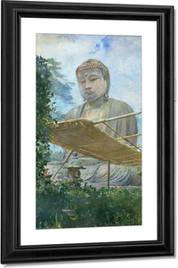 The Great Statue Of Amida Buddha At Kamakura Known As The Daibutsu From The Priests Garden By John La Farge Fine Art Print