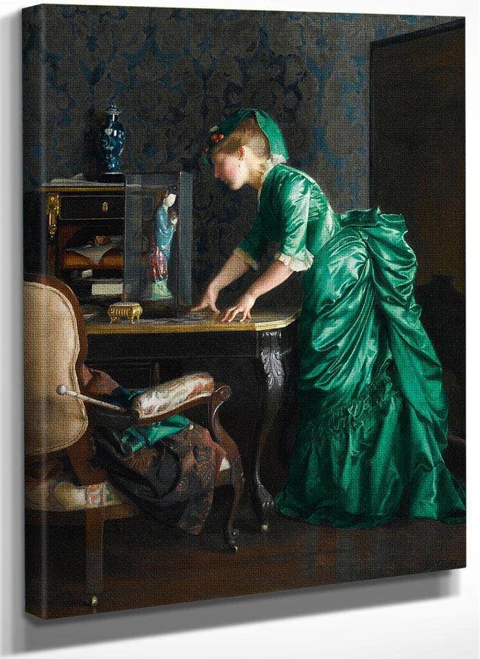 The Green Dress By William Mcgregor Paxton Fine Art Print