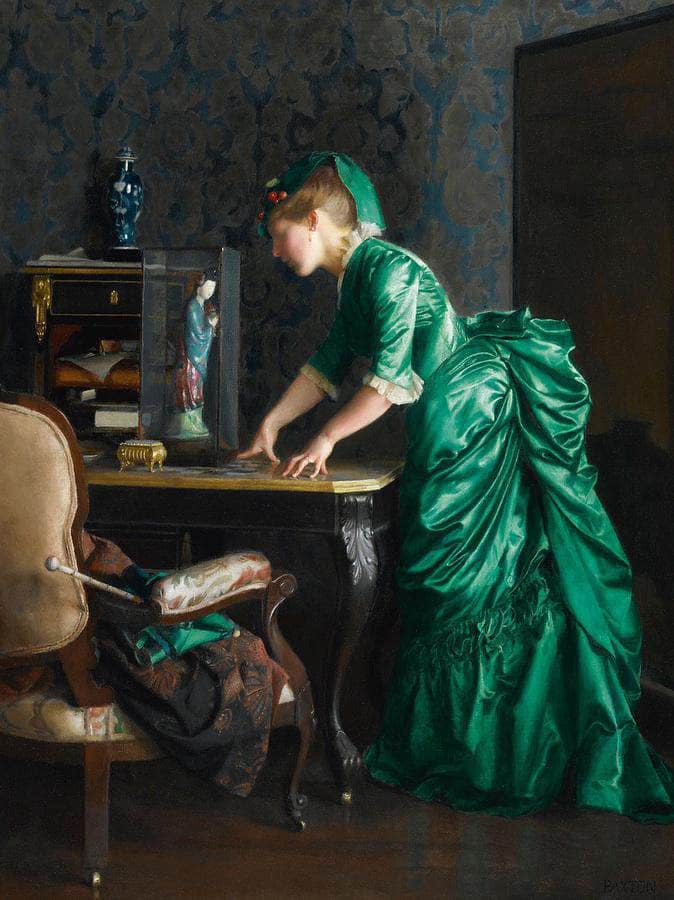 The Green Dress By William Mcgregor Paxton Fine Art Print