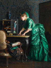 The Green Dress By William Mcgregor Paxton Fine Art Print