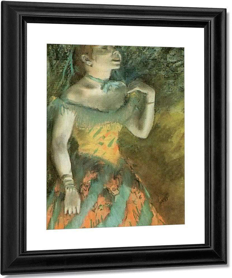 The Green Singer By Edgar Degas Fine Art Print