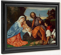 The Holy Family And A Shepherd By Titian Fine Art Print