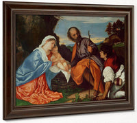 The Holy Family And A Shepherd By Titian Fine Art Print