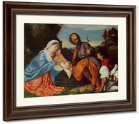 The Holy Family And A Shepherd By Titian Fine Art Print