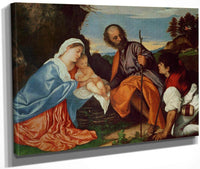 The Holy Family And A Shepherd By Titian Fine Art Print