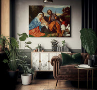 The Holy Family And A Shepherd By Titian Fine Art Print