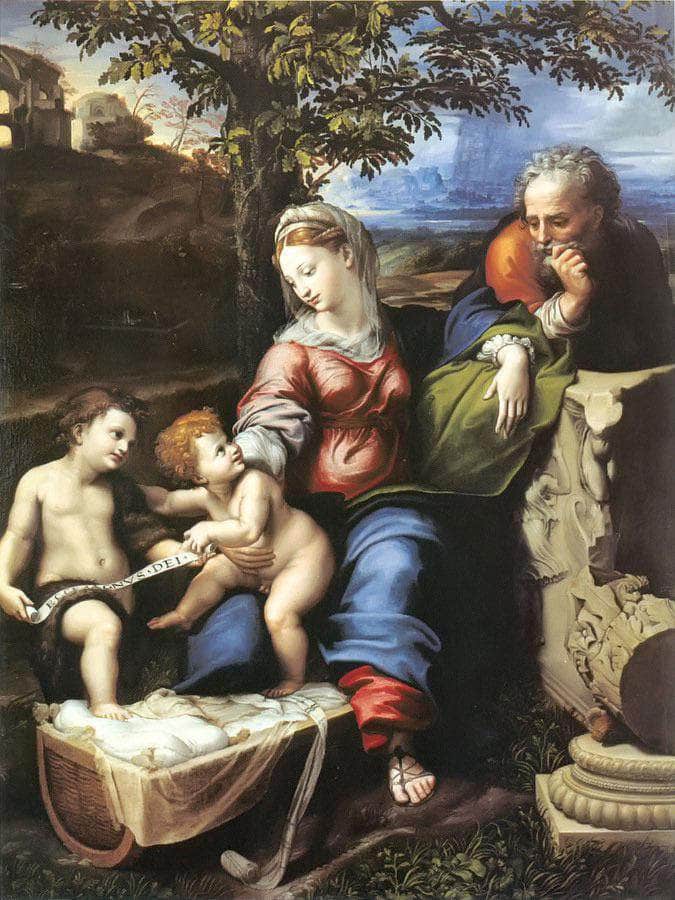 The Holy Family Beneath The Oak Tree Fine Art Print