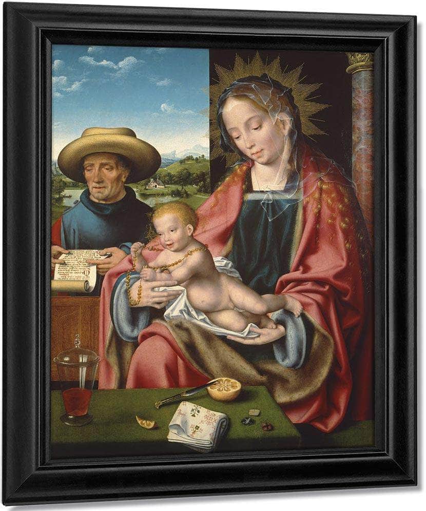 The Holy Family By Joos Van Cleve Fine Art Print