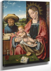 The Holy Family By Joos Van Cleve Fine Art Print