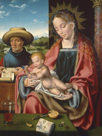 The Holy Family By Joos Van Cleve Fine Art Print