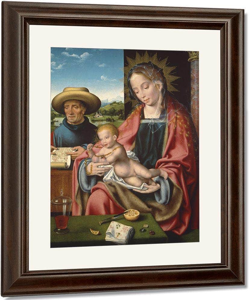 The Holy Family By Joos Van Cleve Fine Art Print