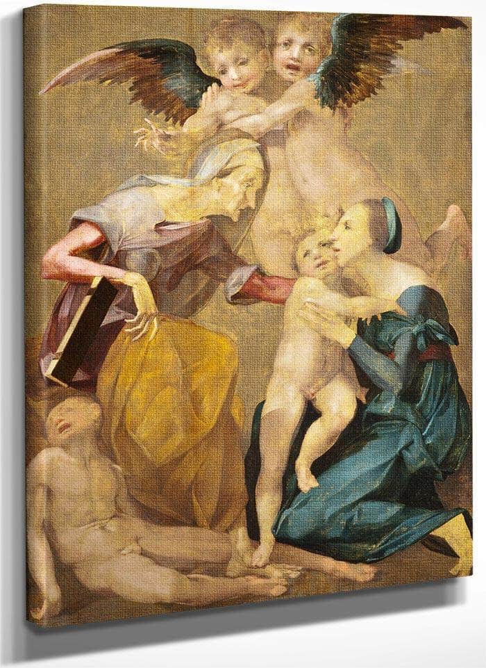 The Holy Family By Rosso Fiorentino Fine Art Print