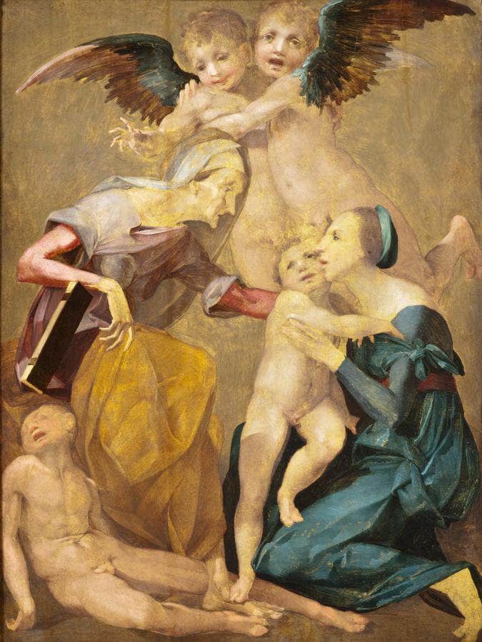 The Holy Family By Rosso Fiorentino Fine Art Print