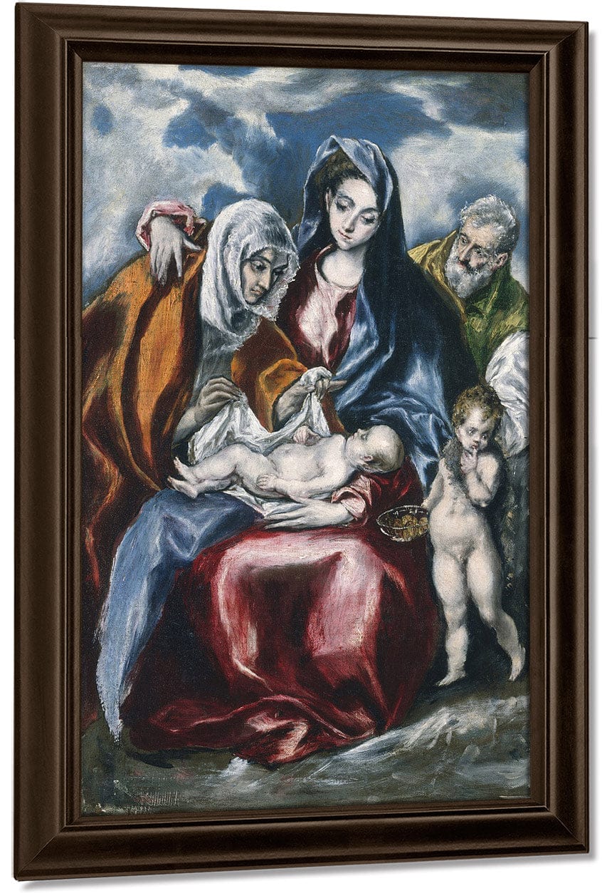 The Holy Family With Saint Anne And The Infant John The Baptist By El Greco Fine Art Print