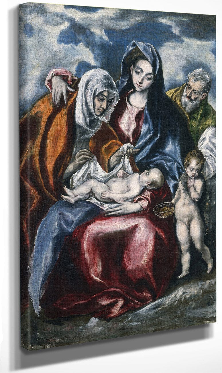 The Holy Family With Saint Anne And The Infant John The Baptist By El Greco Fine Art Print