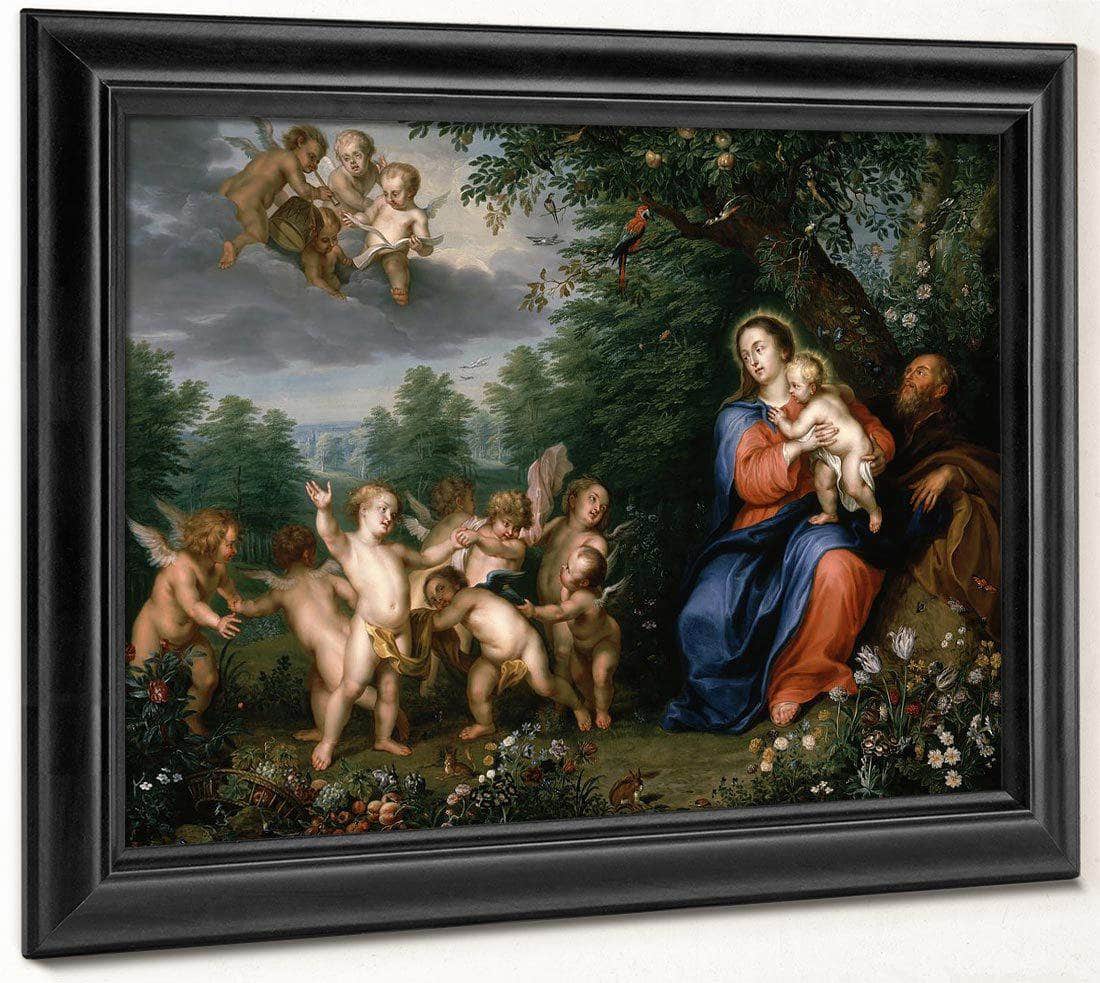 The Holy Family With The Infant Saint John The Baptist By Balthasar Beschey Fine Art Print