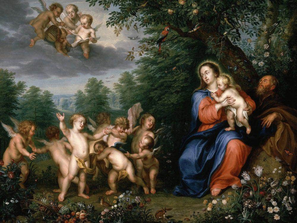 The Holy Family With The Infant Saint John The Baptist By Balthasar Beschey Fine Art Print
