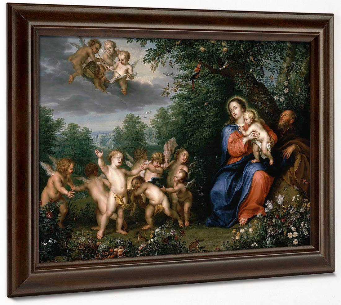 The Holy Family With The Infant Saint John The Baptist By Balthasar Beschey Fine Art Print
