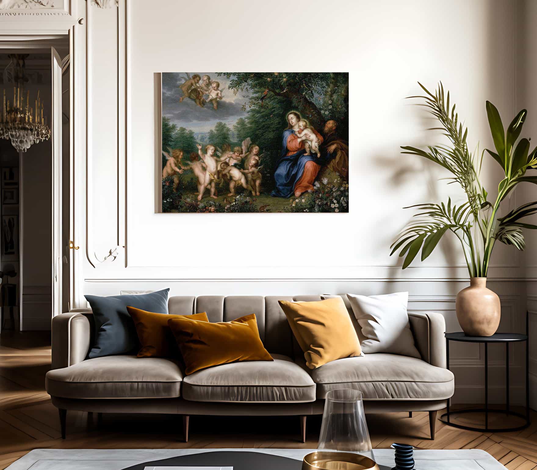 The Holy Family With The Infant Saint John The Baptist By Balthasar Beschey Fine Art Print