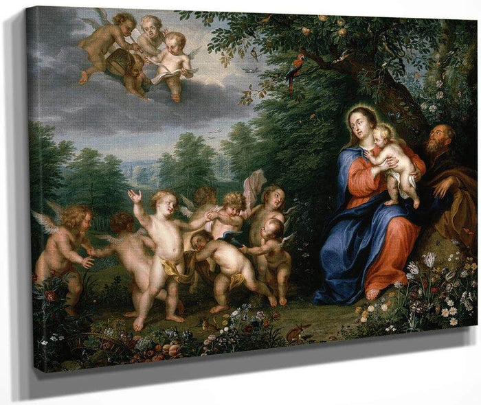 The Holy Family With The Infant Saint John The Baptist By Balthasar Beschey Fine Art Print