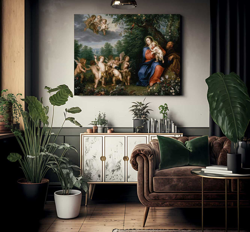 The Holy Family With The Infant Saint John The Baptist By Balthasar Beschey Fine Art Print