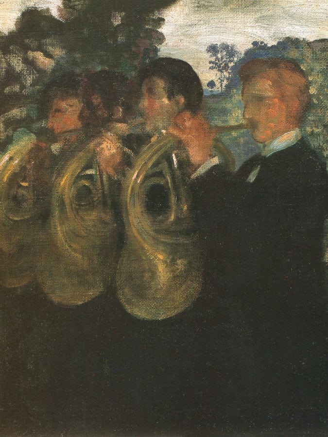 The Horn Players 1893 By Arthur B Davies Fine Art Print