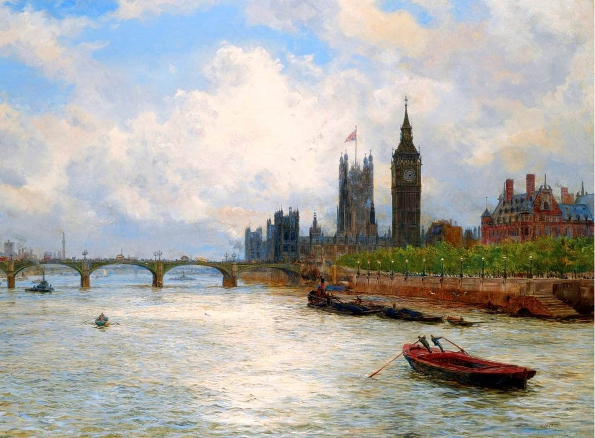 The House Of Parliament Painting William Lionel Wyllie Canvas Art Fine Art Print